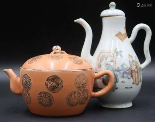 (2) Chinese Porcelain Teapots.