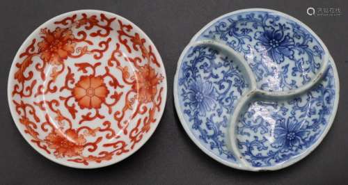 (2) Small Signed Chinese Dishes.