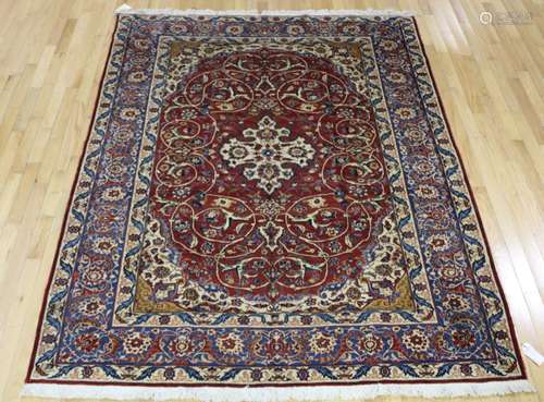 Vintage And Finely Hand Woven Carpet.