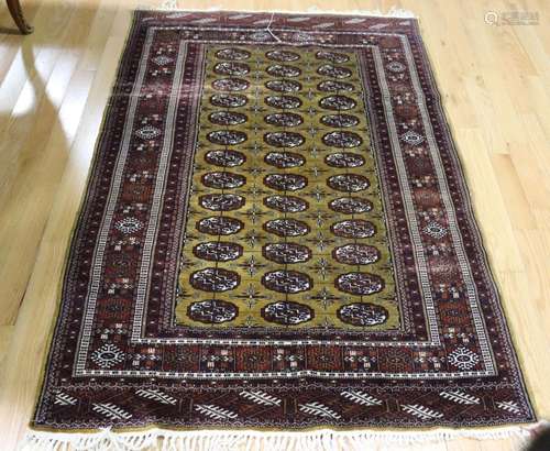 Vintage & Finely Hand Woven Bokhara Carpet.