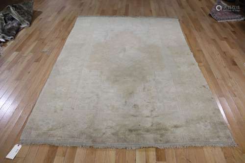 Vintage And Finely Hand Woven Oushak Style Carpet