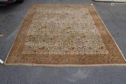 Large And Finely Hand Woven Vintage Carpet.
