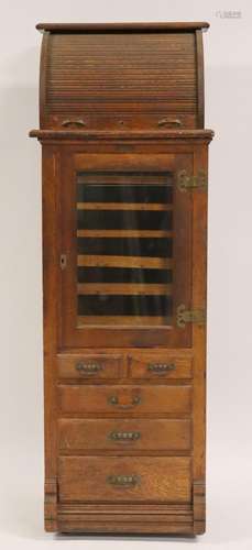 Antique "Harvard" Oak Dental Cabinet.