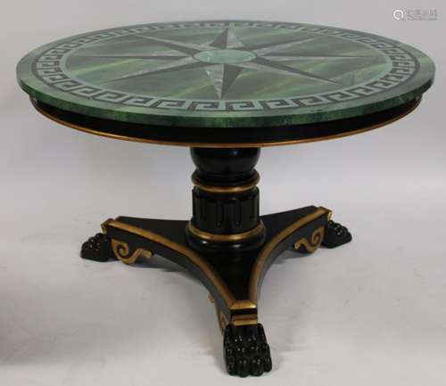 A Vintage & Fine Ebonised, Gilt & Paint Decorated