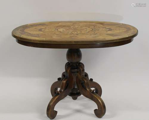 19th Century Austrian Inlaid Center Table.