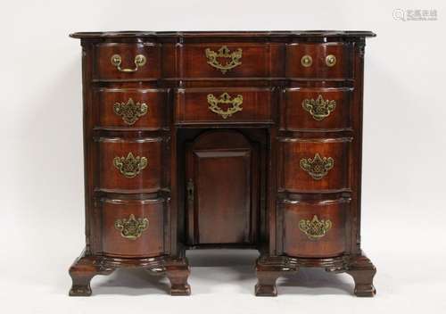 George III Mahogany Kneehole Desk.