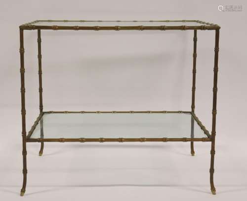 Bagues Style Bronze Bamboo Form Table.