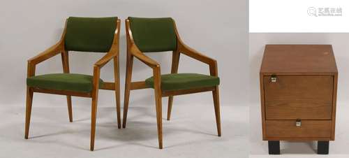 Midcentury Pair Of Chairs Together With A George