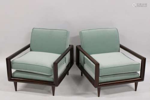 A Midcentury Style Pair Of Cube Form Chairs.