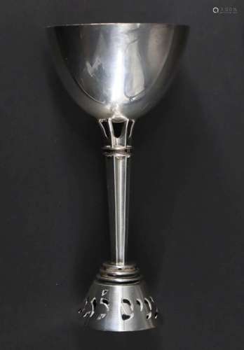 JUDAICA. Ludwig Wolpert Sterling Kiddush Cup.