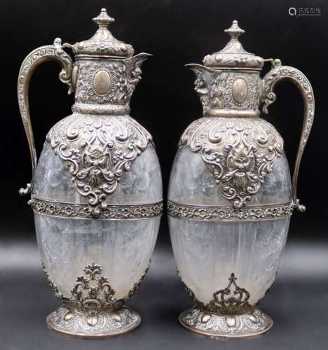 SILVER. Pair of Charles Edwards English Silver