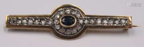 JEWELRY. Antique 14kt Bi-Color Gold Sapphire and