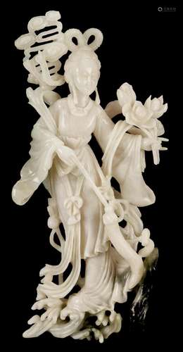 WHITE JADE GUANYIN FIGURE