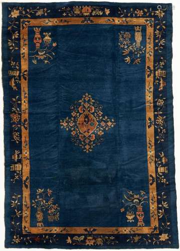 CHINESE PEKING RUG, NAVY GROUND