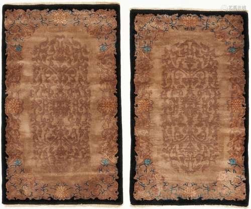 PAIR CHINESE ART DECO AREA RUGS