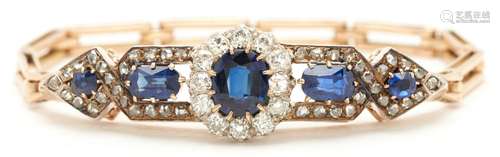 LATE 19TH CENT. AUSTRIAN SAPPHIRE & DIAMOND BRACELET