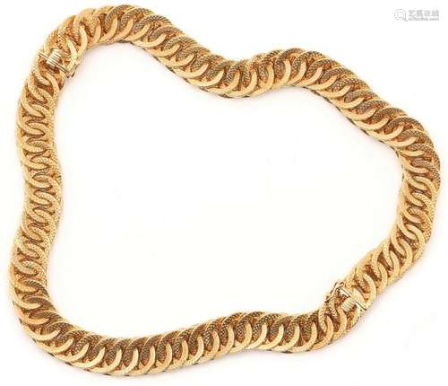 LADIES 18K YELLOW GOLD CONVERTIBLE CHOKER NECKLACE