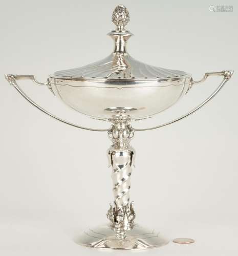 ENGLISH 1920S STERLING SILVER LIDDED COMPOTE