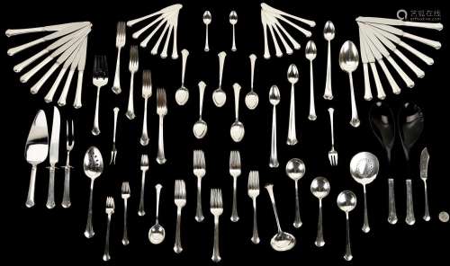 TOWLE CHIPPENDALE STERLING SILVER FLATWARE SERVICE FOR 16, 1...