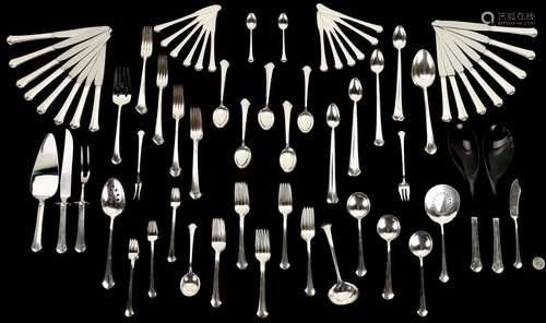 TOWLE CHIPPENDALE STERLING SILVER FLATWARE SERVICE FOR 16, 1...