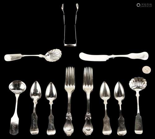 23 PCS. COIN SILVER FLATWARE, INCL. KENTUCKY