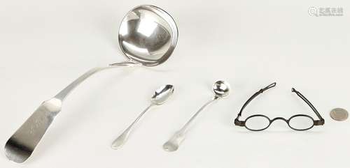 2 MERRIMAN & CLARK TN LADLES PLUS COIN SILVER SPECTACLES...