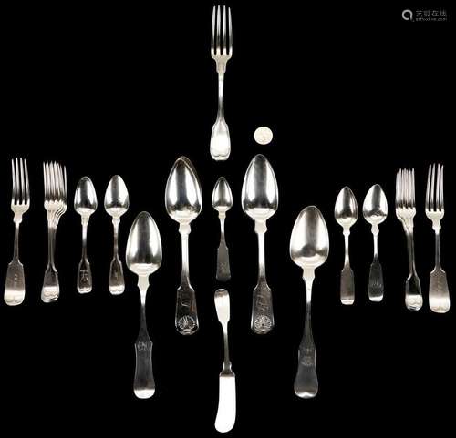 24 PCS. SOUTHERN COIN SILVER FLATWARE, INCL. AL, GA