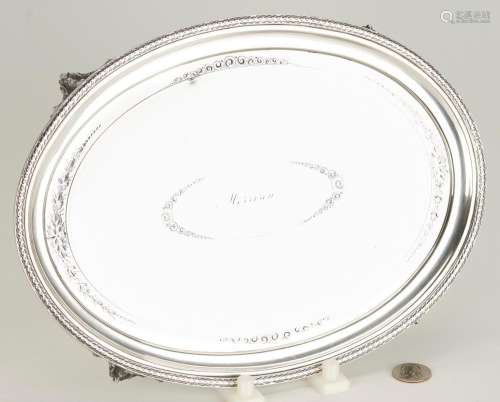 EARLY GORHAM COIN SILVER FOOTED TRAY