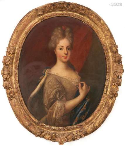 MANNER OF PIERRE GOBERT, O/C PORTRAIT OF A YOUNG LADY