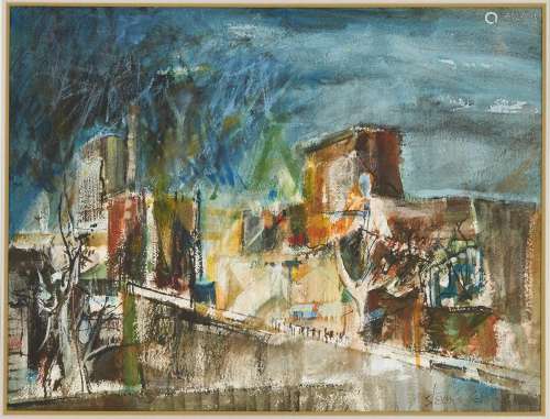 WALTER HOLLIS STEVENS EXPRESSIONIST PAINTING, KNOXVILLE II