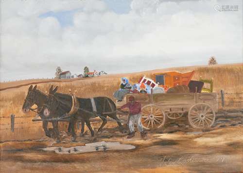 HELEN LAFRANCE OIL PAINTING, "MOVING DAY"