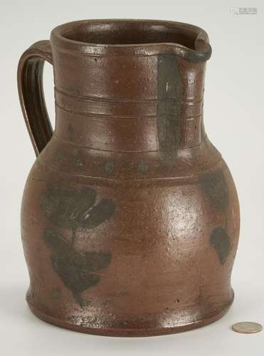 EAST TN COBALT DECORATED STONEWARE PITCHER, CHARLES DECKER