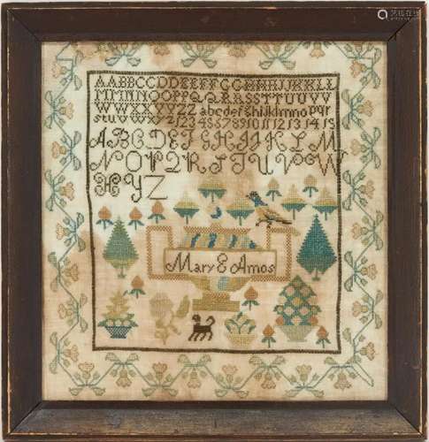 EAST TENNESSEE NEEDLEWORK SAMPLER C. 1837 BY MARY E. AMOS