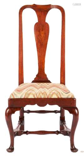 ATTR. RHODE ISLAND QUEEN ANNE SIDE CHAIR, EX- LEIGH KENO