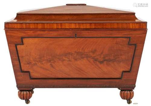 ENGLISH REGENCY STYLE SARCOPHAGUS CELLARETTE