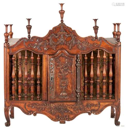 FRENCH PROVINCIAL WALNUT PANETIERE OR BREAD SAFE