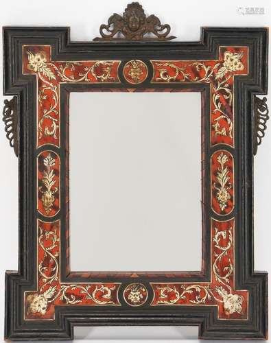 DUTCH BAROQUE STYLE INLAID TORTOISE SHELL MIRROR