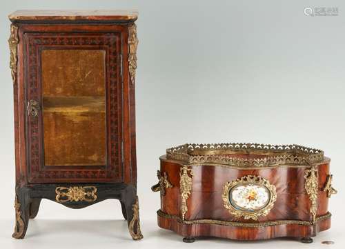 2 FRENCH ITEMS, INCL. NAPOLEON III JARDINIERE, LOUIS XV STYL...