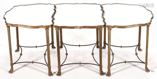 FRENCH EMPIRE STYLE 3-PIECE GILT BRONZE SURTOUT-DE-TABLE