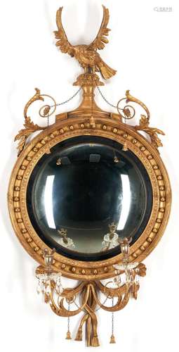 ENGLISH REGENCY STYLE GIRANDOLE MIRROR, EAGLE CREST