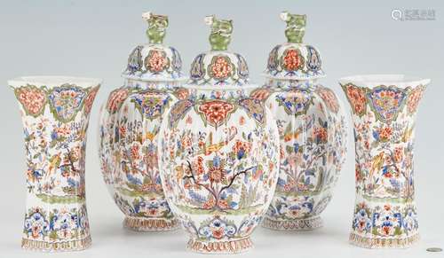 5 PC. DELFT POLYCHROME GARNITURE SET