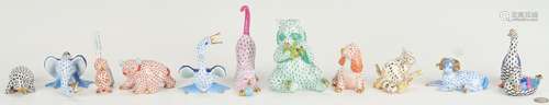 11 HEREND PORCELAIN ANIMALS, INCL. KOALA BEAR