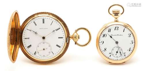 2 LADIES GOLD SWISS PENDANT WATCHES