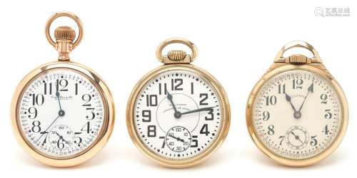 3 POCKET WATCHES, INCL. ILLINOIS BUNN SPECIAL & E. HOWAR...