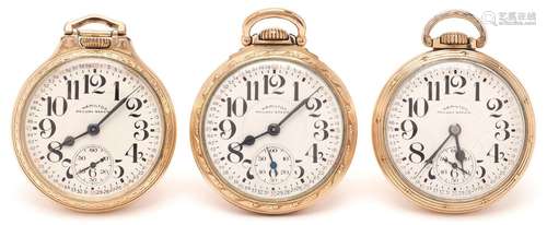 3 HAMILTON 992B POCKET WATCHES, 1 OF 2