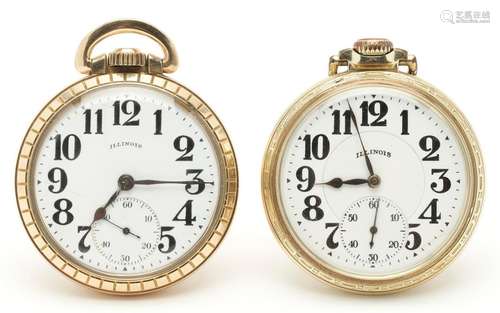 2 ILLINOIS BUNN SPECIAL POCKET WATCHES, 1 OF 2