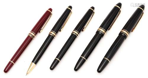 5 MONTBLANC, GERMANY MEISTERSTUCK PENS, INCL. LEGRAND, FOUNT...