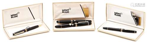 4 MONTBLANC MEISTERSTUCK WRITING INSTRUMENTS, INCL. FOUNTAIN...