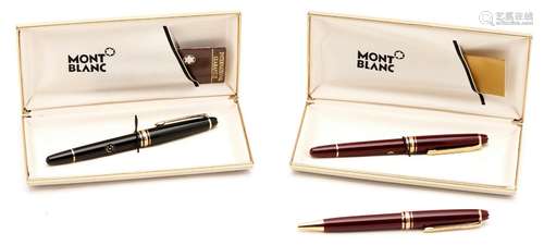 3 MONTBLANC MEISTERSTUCK CLASSIQUE PENS, INCL. 2 FOUNTAIN PE...