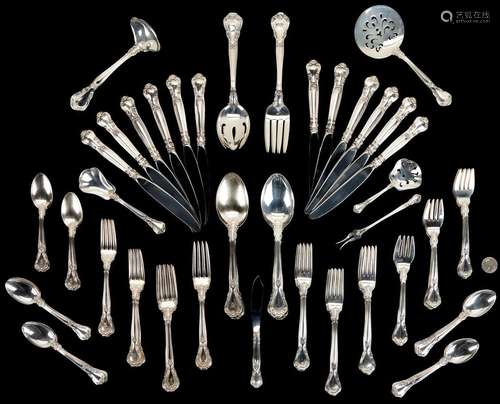 87 PCS. GORHAM CHANTILLY STERLING SILVER FLATWARE